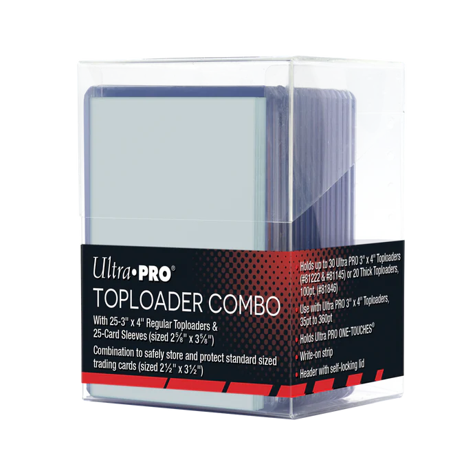 Toploaders and Sleeves Combo (25ct) with Clear Storage Box