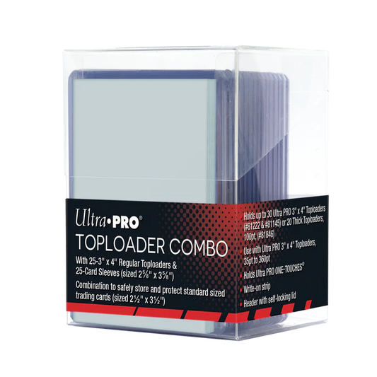 Toploaders and Sleeves Combo (25ct) with Clear Storage Box