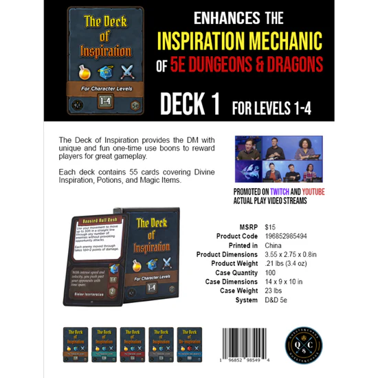 Deck of Inspiration: Lvl 1-4