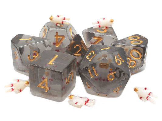 Old School 7 Piece DnD RPG Dice Set: Infused - Astronau