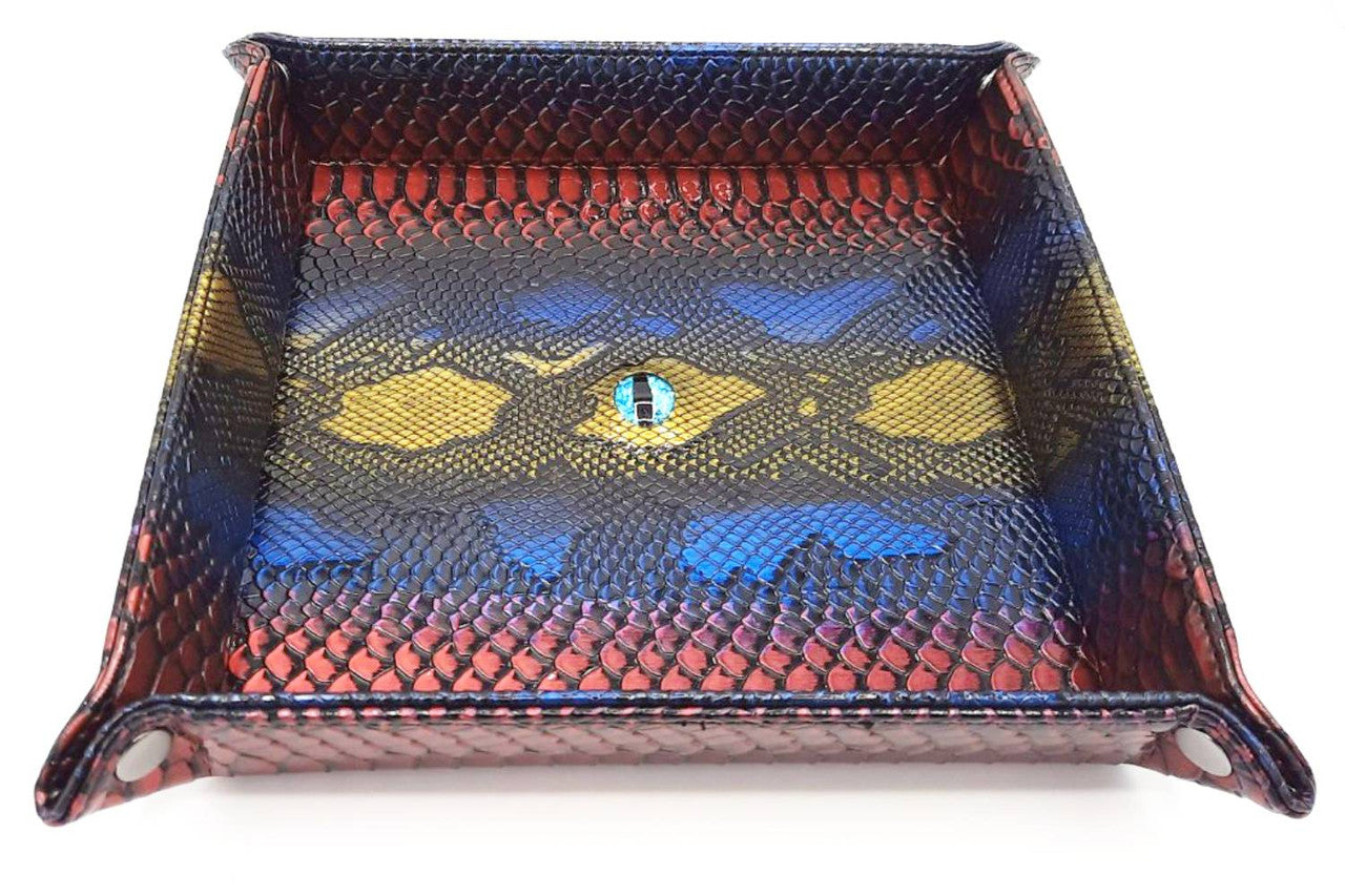 Old School RPG Dragon Eye Rolling Tray: Spectral Dragon - Blue & Gold
