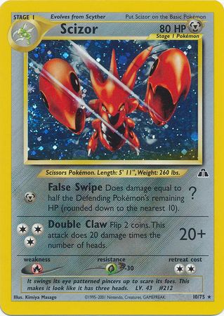 scizor v pokemon card value Scizor (10/75) [Neo Discovery Unlimited] – Deep Dive Games Athens