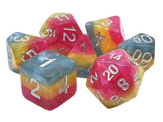 Old School 7 Piece DnD RPG Dice Set: Gradients - Fantasy Land