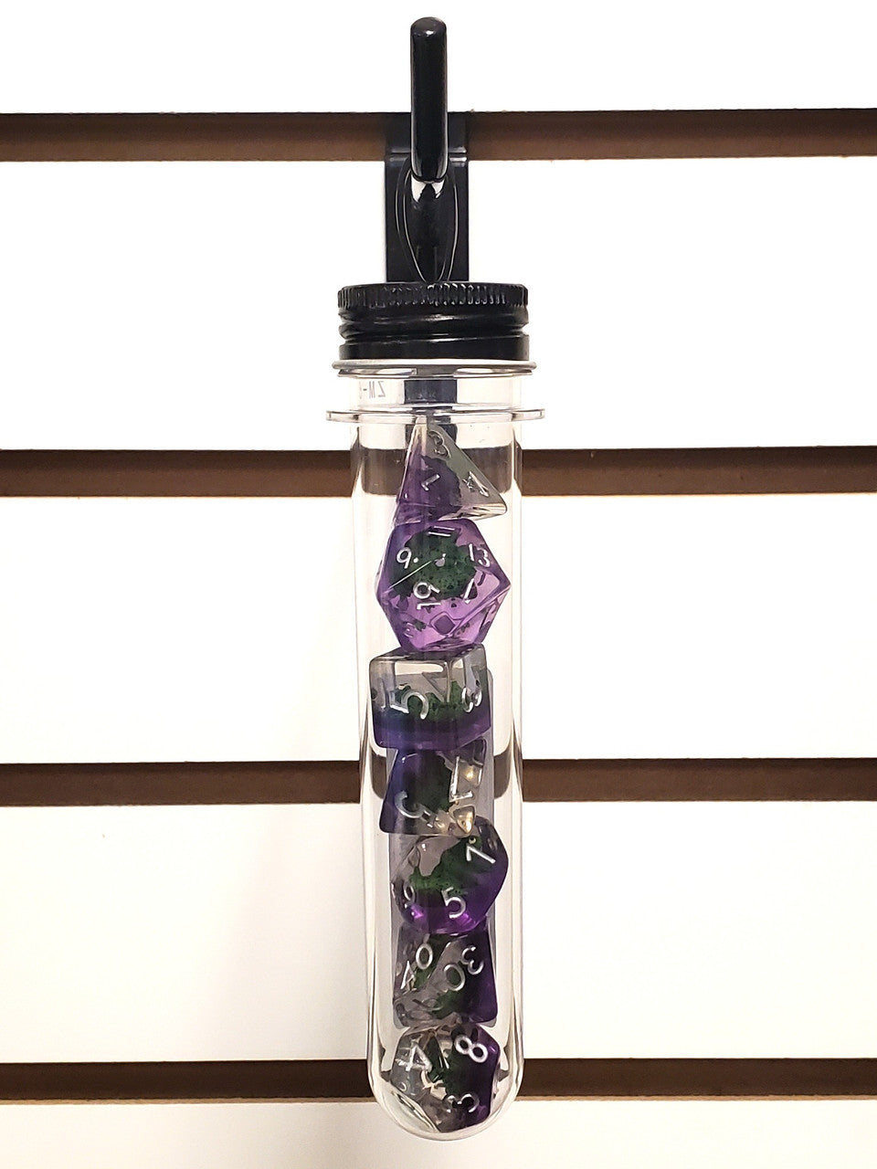 Old School 7 Piece DnD RPG Dice Set: Animal Kingdom - Toad - Green w/ Purple