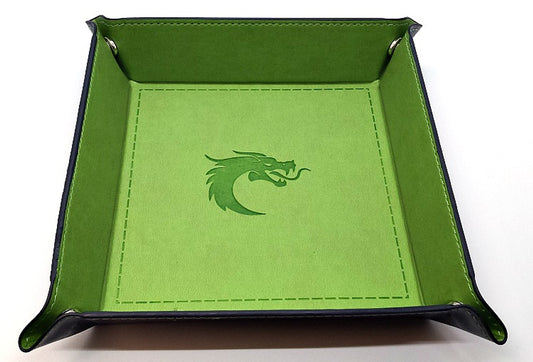 Old School RPG Dice Rolling Tray: Square - Green w/ Blue Back