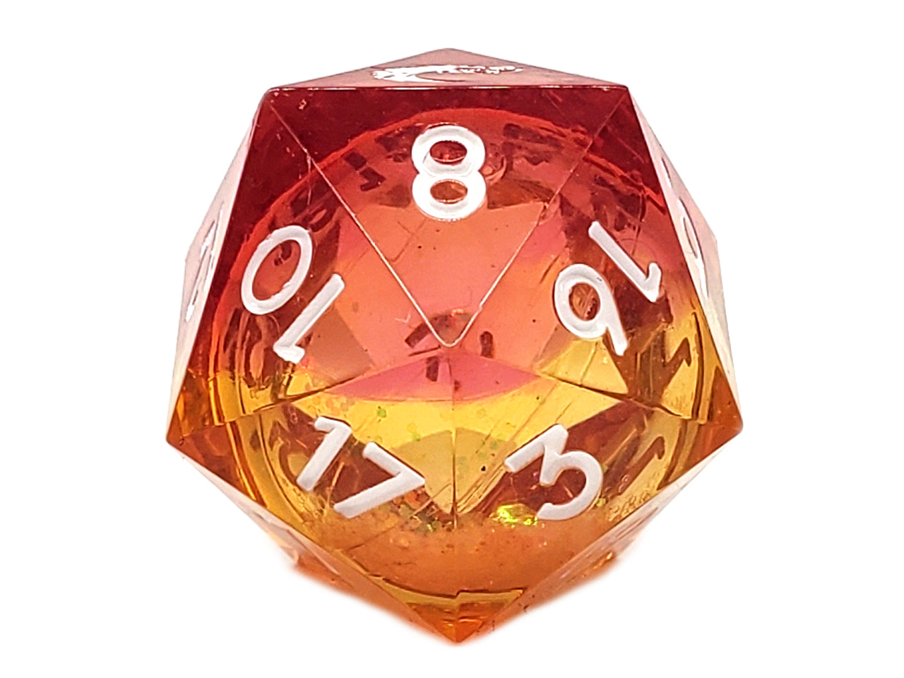 Old School Sharp Edged 22mm D20: Liquid Infused - Sunrise Fury
