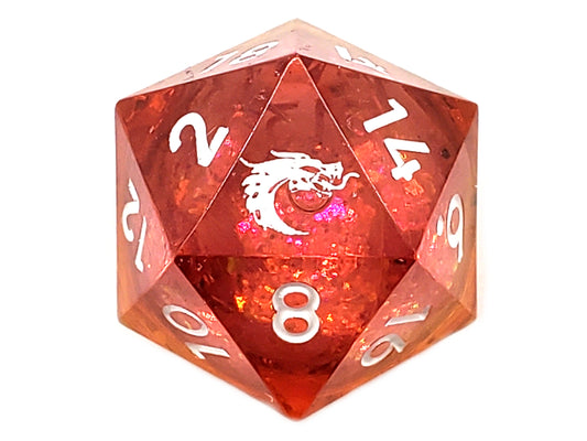 Old School Sharp Edged 22mm D20: Liquid Infused - Sunrise Fury