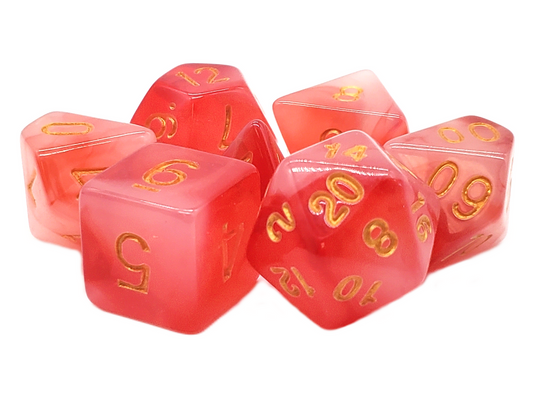 Old School 7 Piece DnD RPG Dice Set: Nebula - RedOld School 7 Piece DnD RPG Dice Set: Nebula - Red