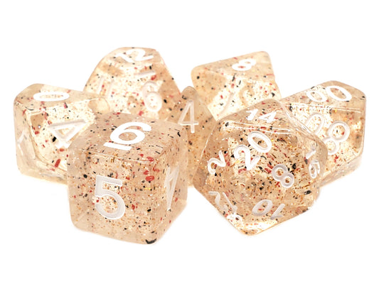 Old School 7 Piece DnD RPG Dice Set: Particles - Confetti