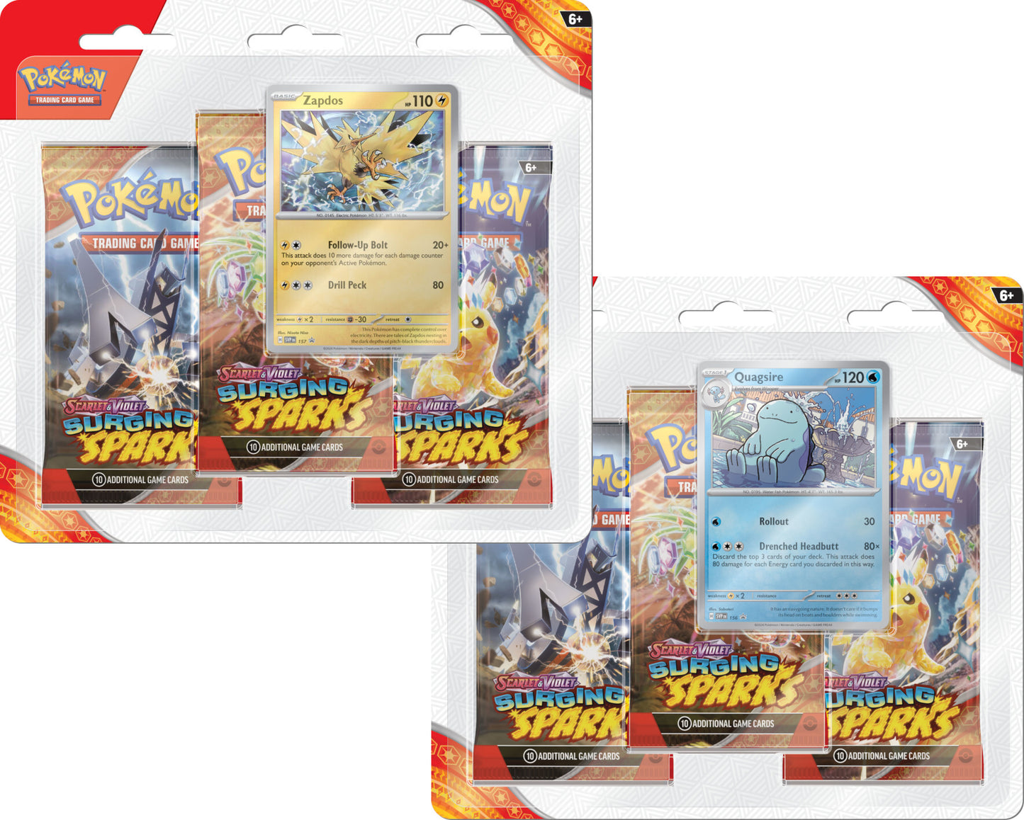 Pokemon Scarlet and Violet 8 Surging Sparks 3-Pack Blister
