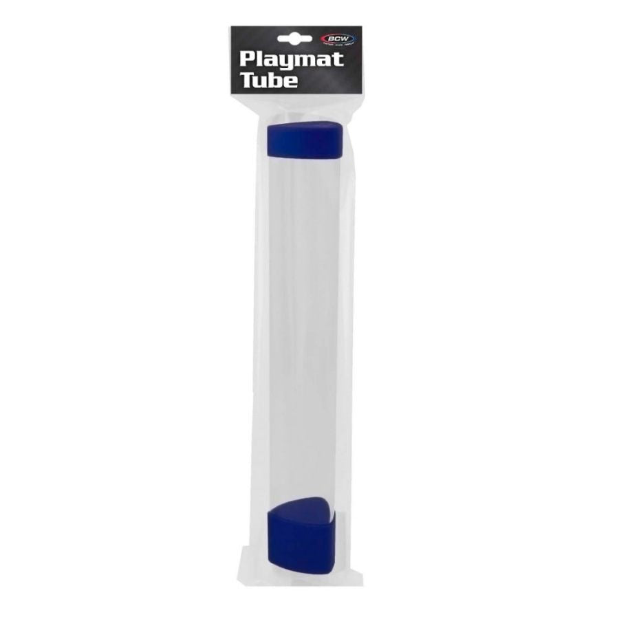 CLEAR PLAYMAT TUBE WITH DICE CAP: BLUE