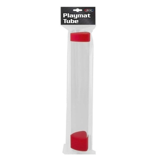 CLEAR PLAYMAT TUBE WITH DICE CAP - RED