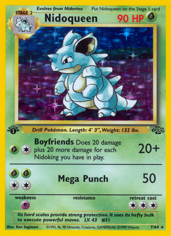 ポケモン - Nidoqueen ニドクイン 1ED 1st Edition 7/64 英語版 s-l400.jpg