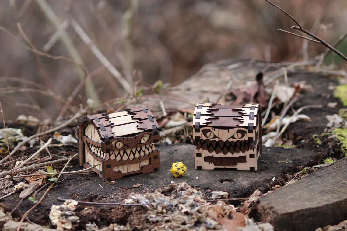 Mimic Dice Chest – Handcrafted Wooden Dice Holder