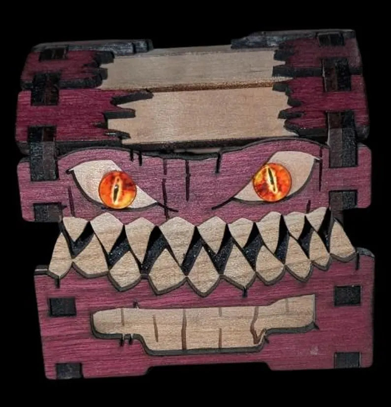 Mimic Dice Chest – Handcrafted Wooden Dice Holder